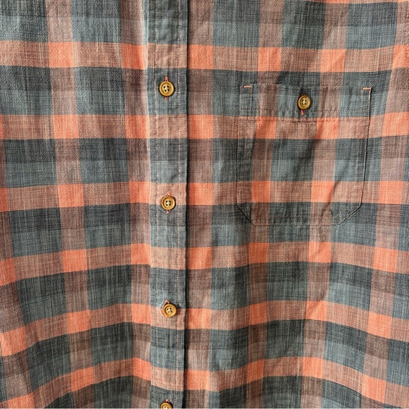 Rowm Men's LS Shirt Gray Pink Plaid Button Up 100% Cotton Point Collar EUC - Picture 2 of 5